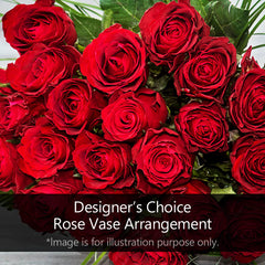 VAL8 Designers Choice Dozen Red Roses Vased